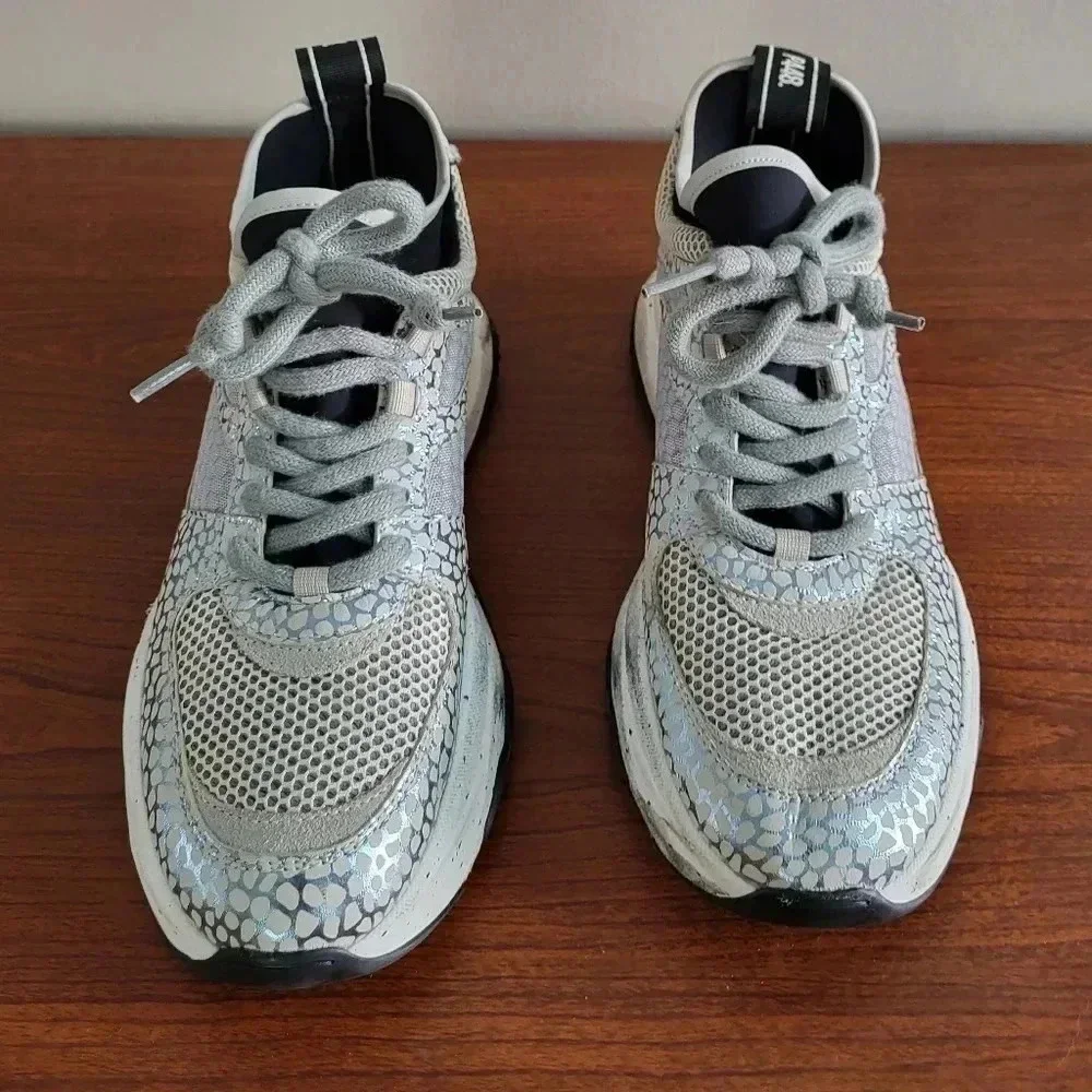 P448 Glitter Metallic Casual Weekend Leather Alex Sneakers(38)7.5/8